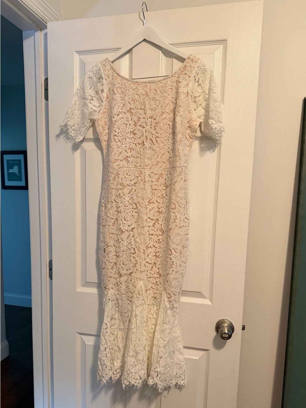 Women's “I Can't Resist” White Lace Midi Dress